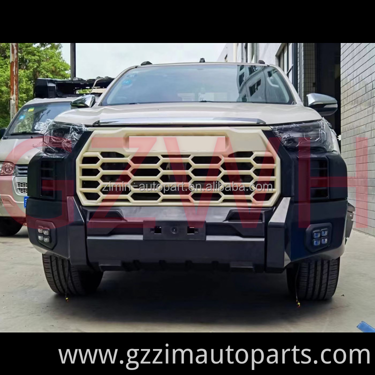 NEW ARRIVAL FRONT BUMPER UPGRADE BODY KIT FIT USED FOR HILUX REVO UPGRADE TO TUNDRA STYLE